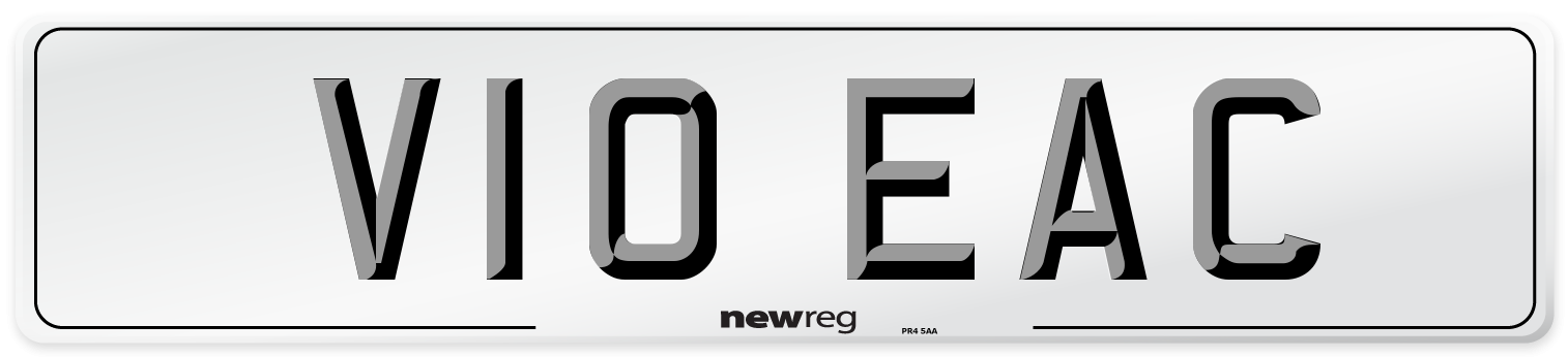 V10 EAC Number Plate from New Reg